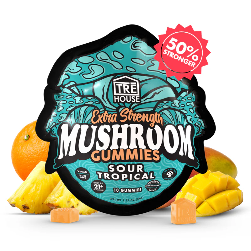 Sour tropical magic mushroom gummies extra-strength tropical flavored psychedelic mushroom gummies