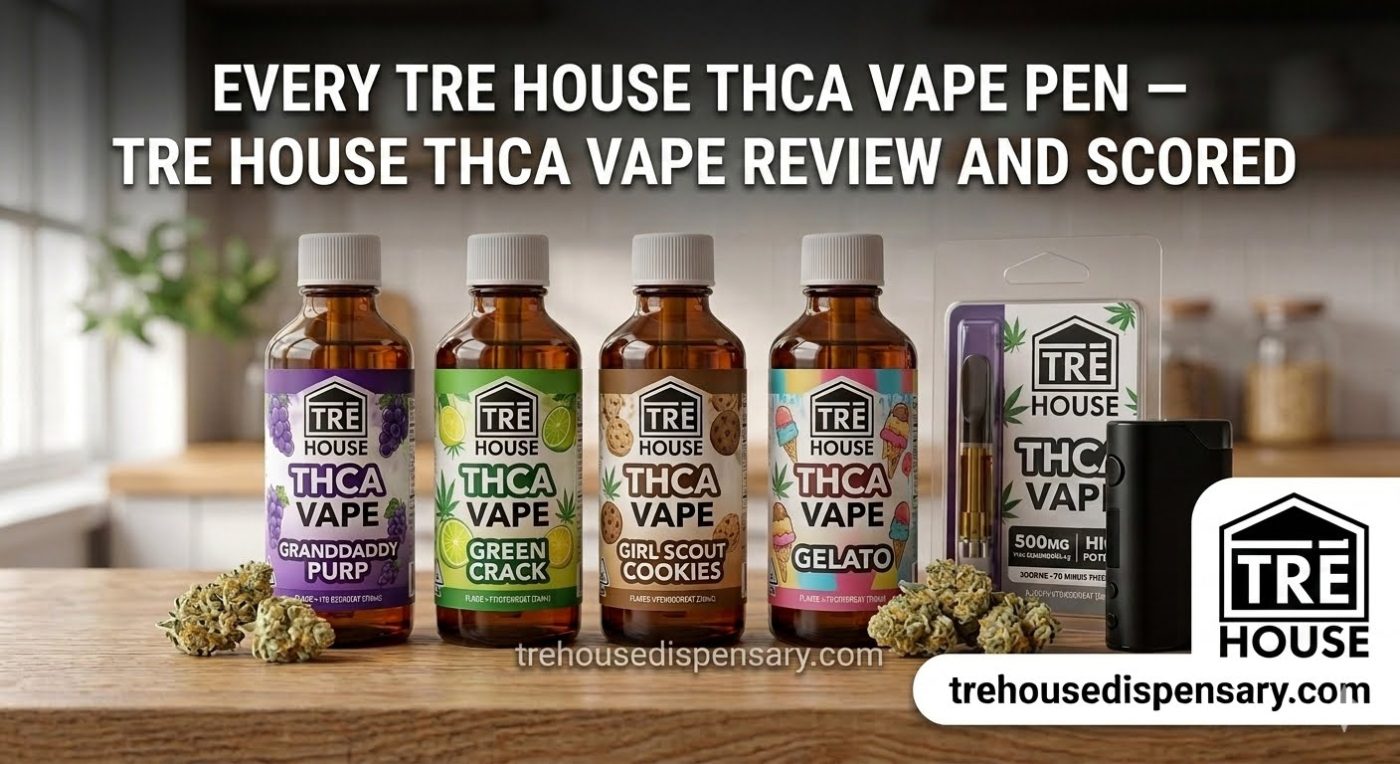 Tre House THCA Vape Review 2026 — ItsPurpl White Widow Sunset Sherbet THCA pens by Tre House Dispensary