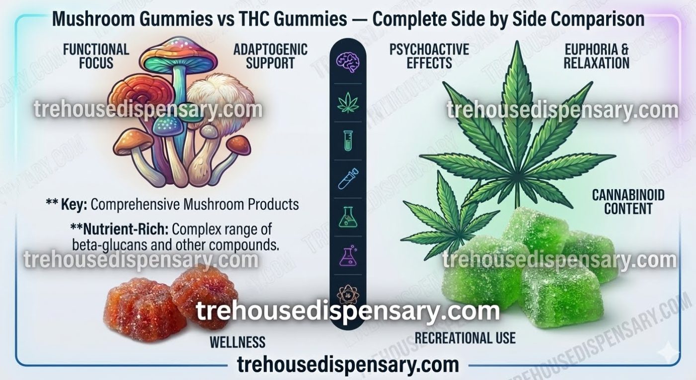 Mushroom Gummies vs THC Gummies — 6 brutal differences revealed 2026 by Tre House Dispensary