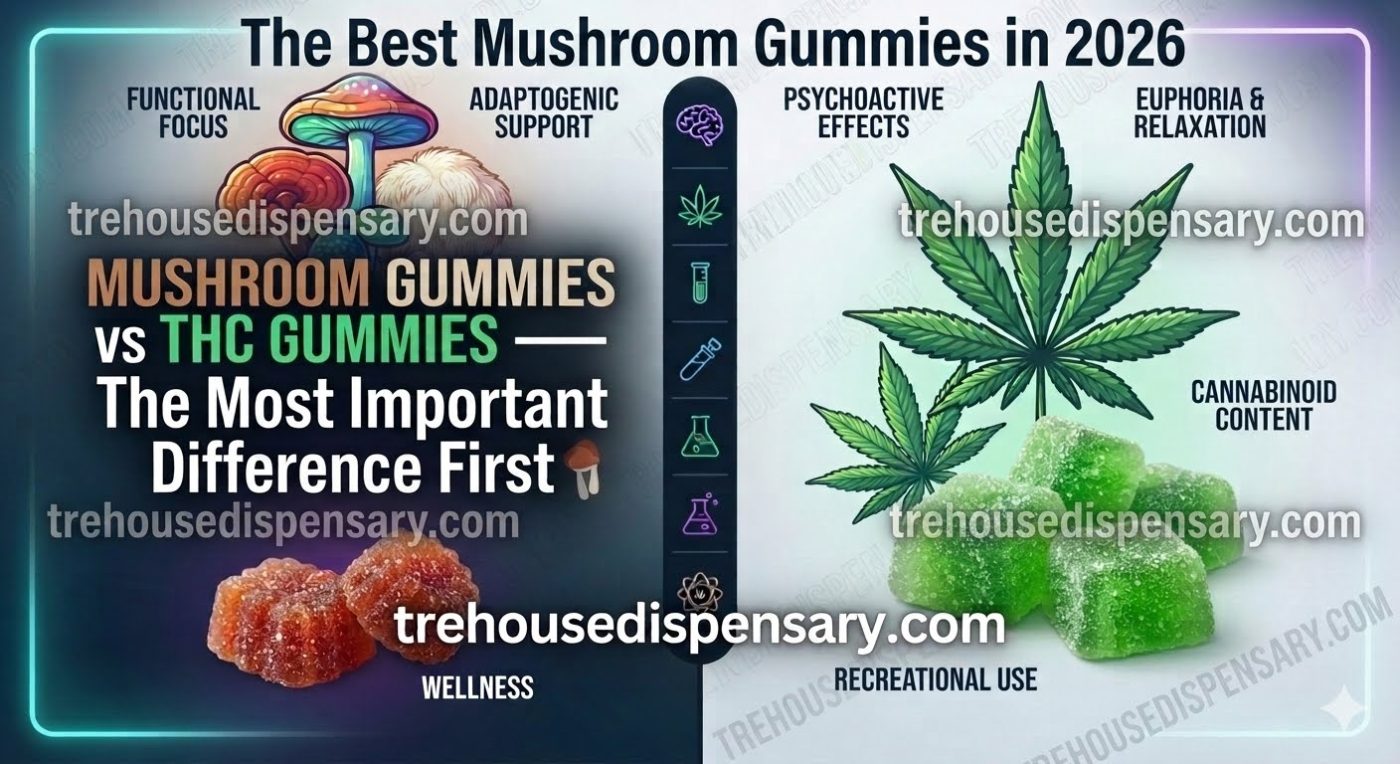 Mushroom Gummies vs THC Gummies — 6 brutal differences revealed 2026 by Tre House Dispensary