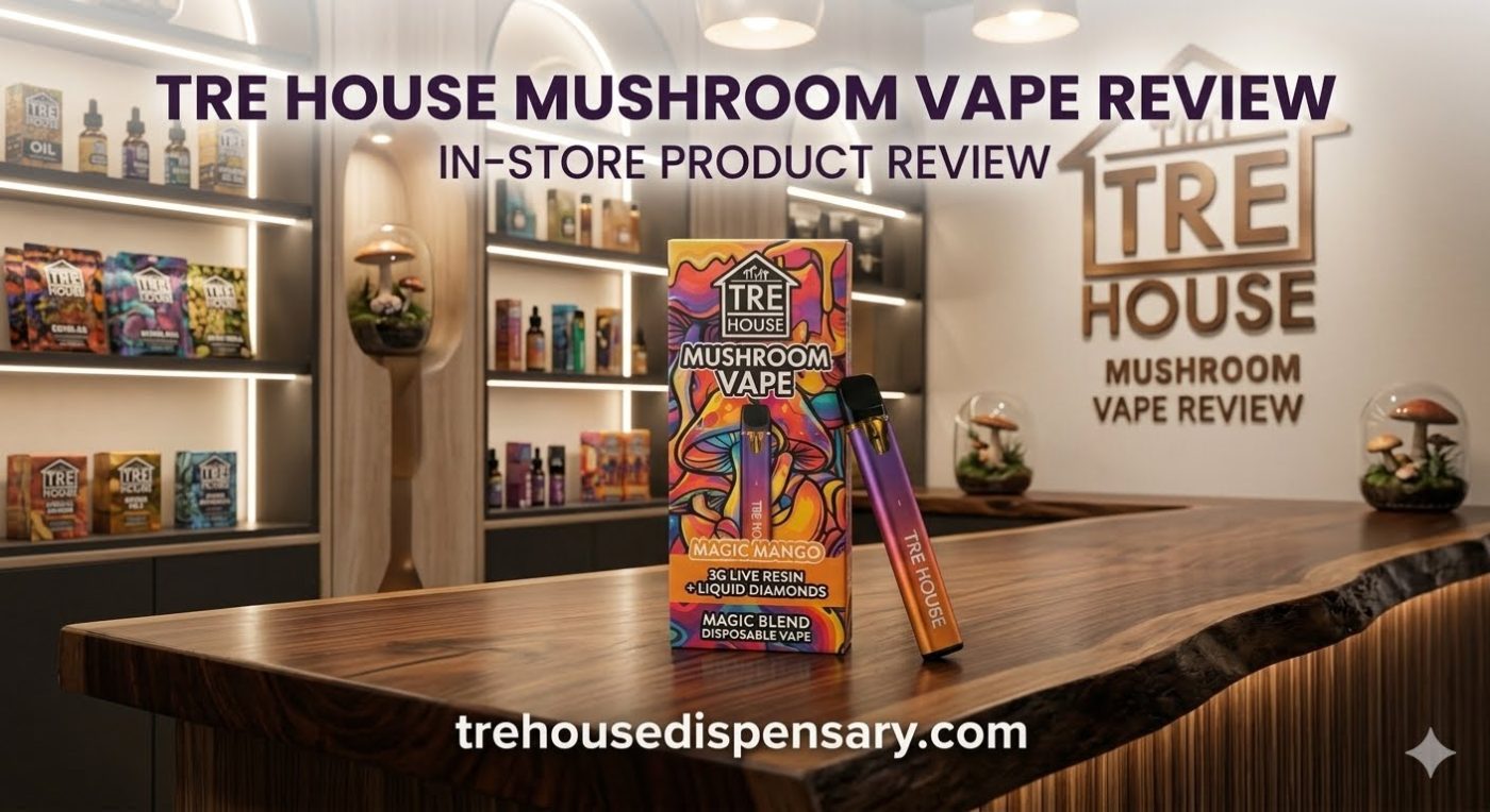 Tre House Mushroom Vape Pen Review 2026 — Apple Tart Pink Lemonade Blue Jello Mango Smoothie by Tre House Dispensary