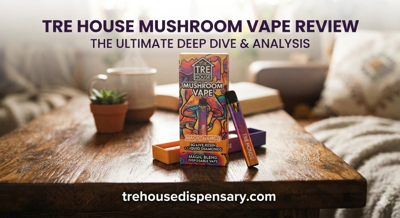 Tre House Mushroom Vape Review 2026 — Apple Tart Pink Lemonade Blue Jello Mango Smoothie by Tre House Dispensary