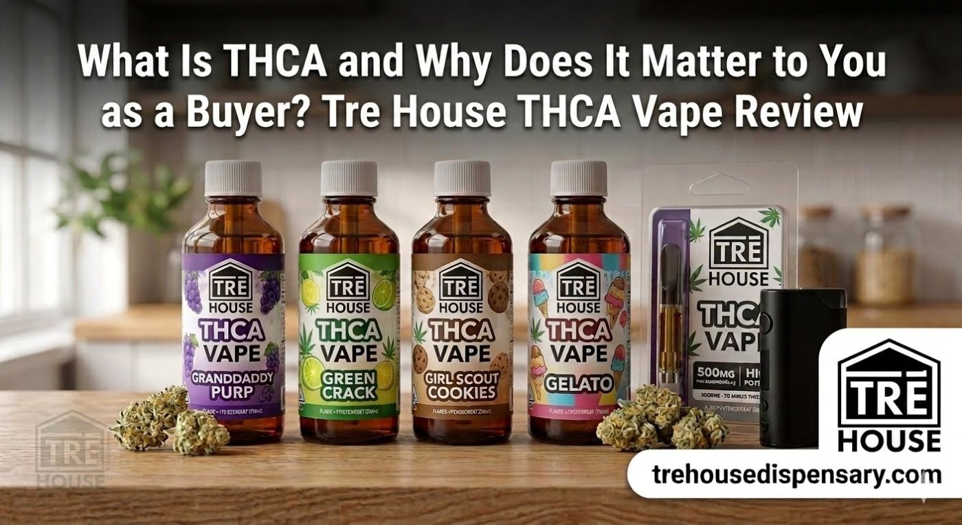 Tre House THCA Vape Review 2026 — ItsPurpl White Widow Sunset Sherbet THCA pens by Tre House Dispensary